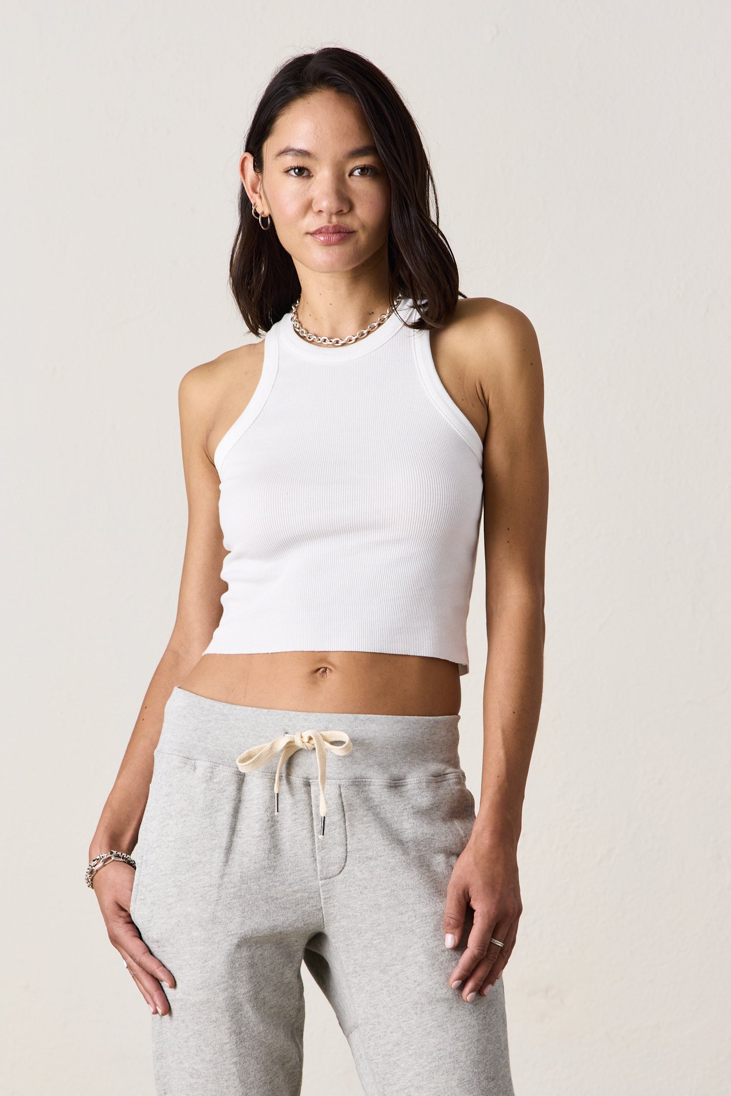 AMAYA CROP TANK / SOFT WHITE