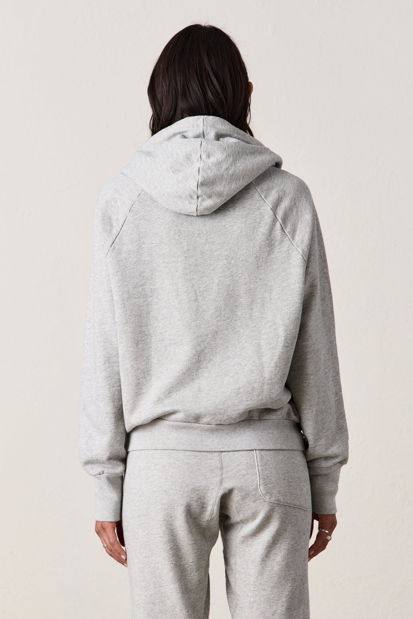 LISSE FITTED VINTAGE TERRY HOODY / HEATHER GREY