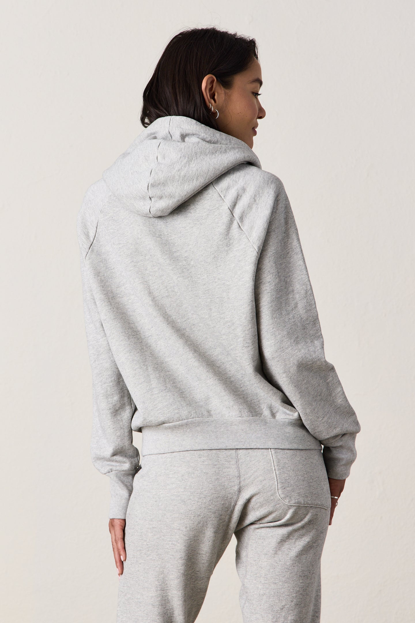 LISSE FITTED VINTAGE TERRY HOODY / HEATHER GREY