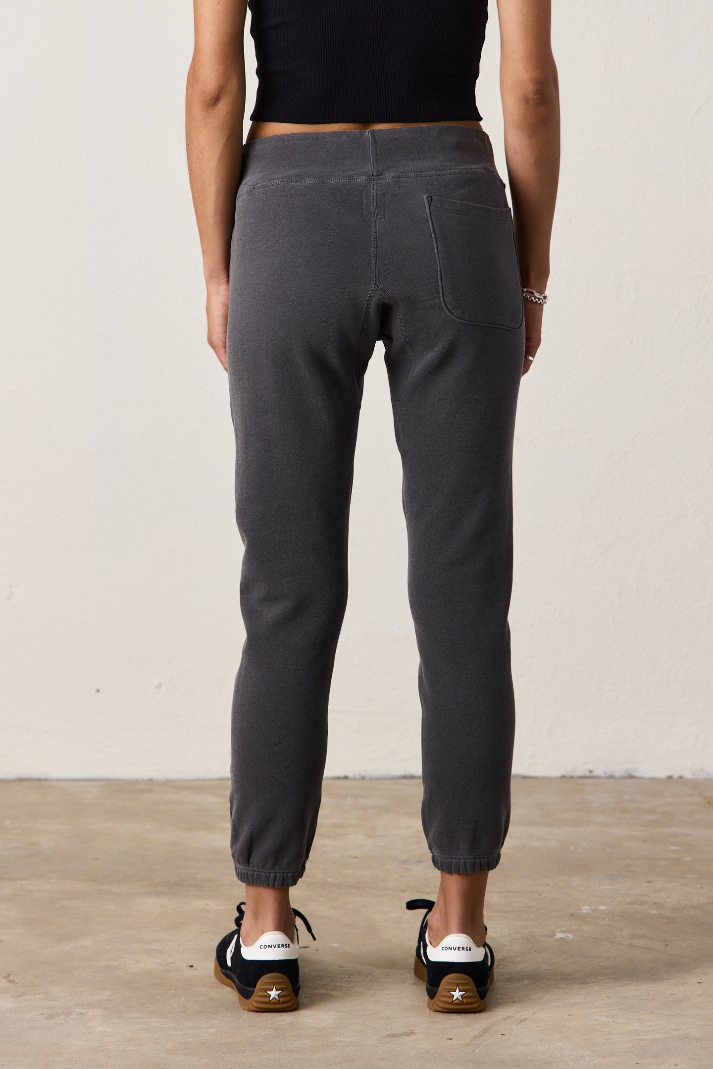 SAYDE SLIM LOOP TERRY SWEATPANT / FADED BLACK