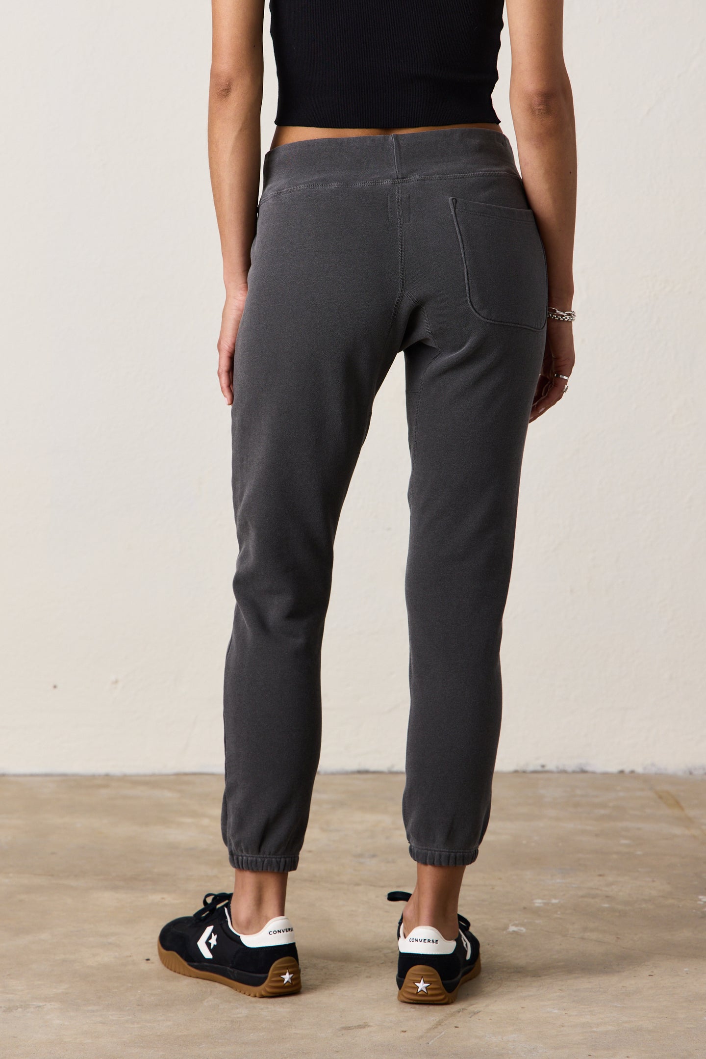 SAYDE SLIM LOOP TERRY SWEATPANT / FADED BLACK