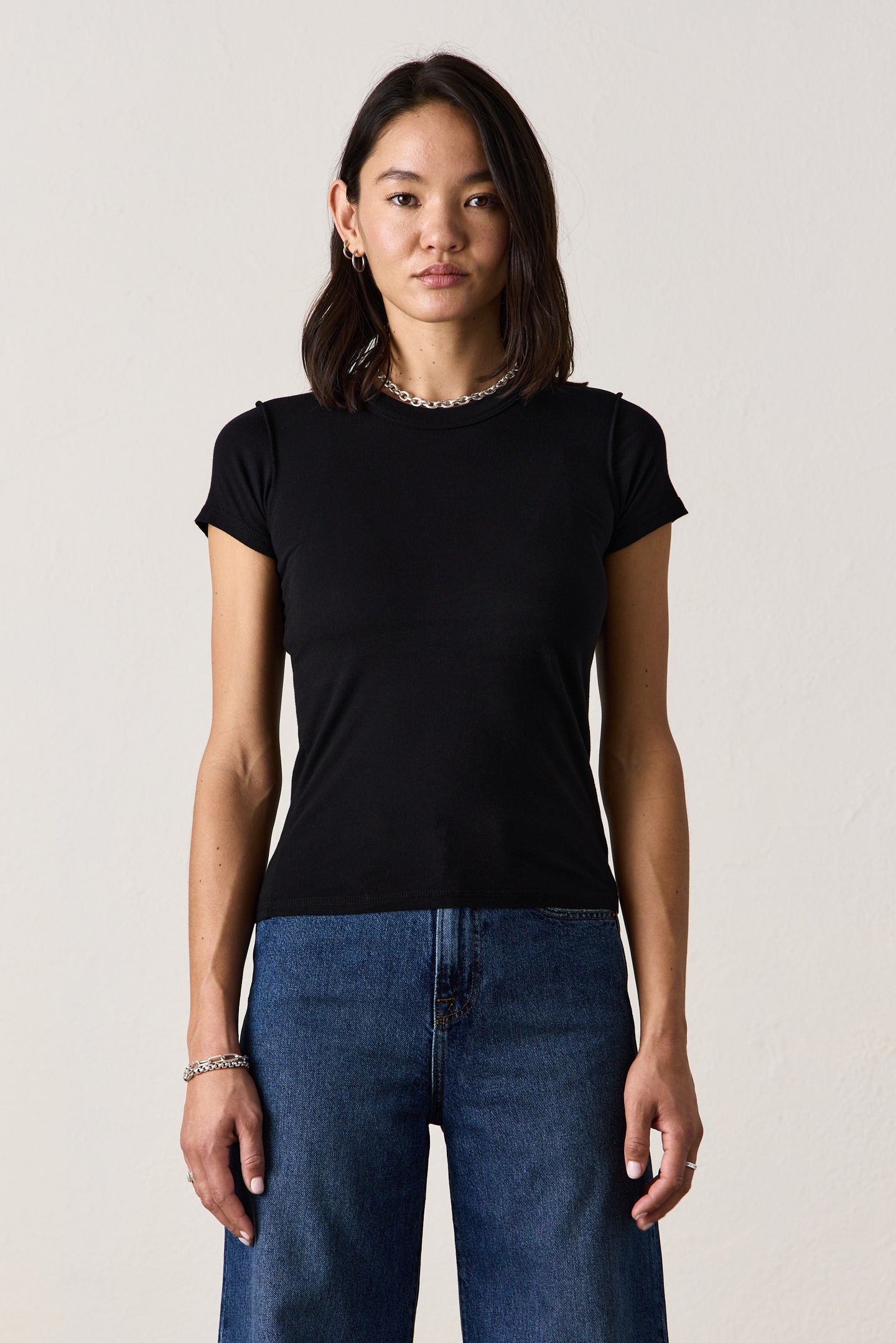 ALESSI SHRUNKEN FINE JERSEY TEE / BLACK