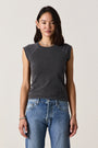 CHLOE FITTED SLUB JERSEY TEE / FADED BLACK