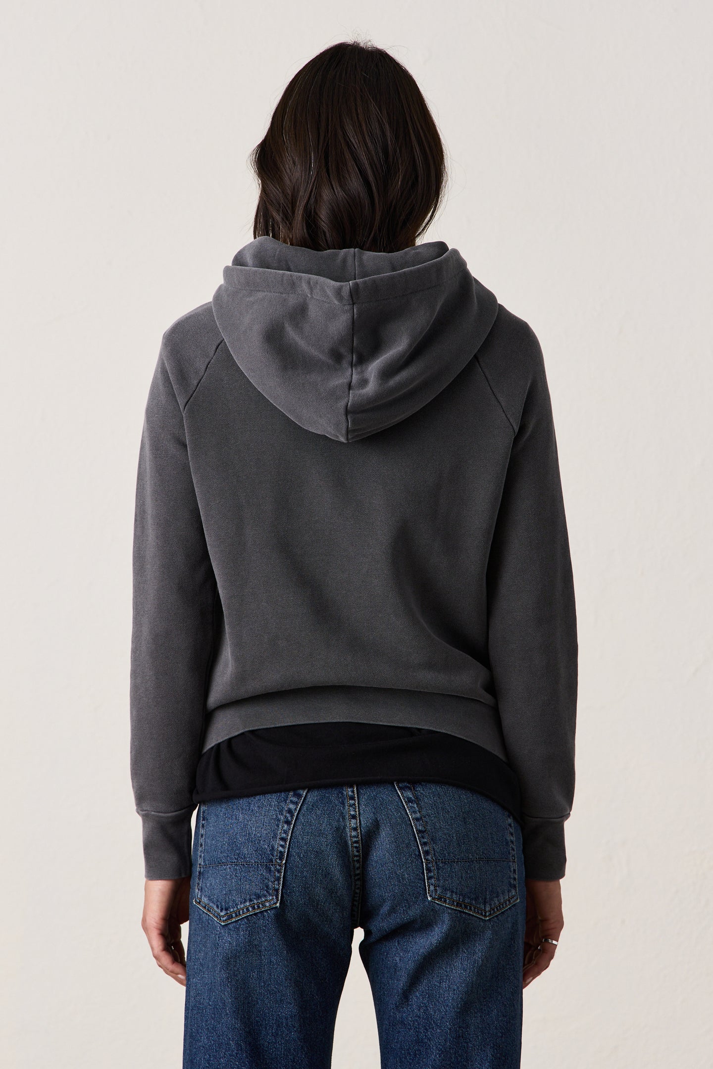 LISSE FITTED PULLOVER HOODY / FADED BLACK