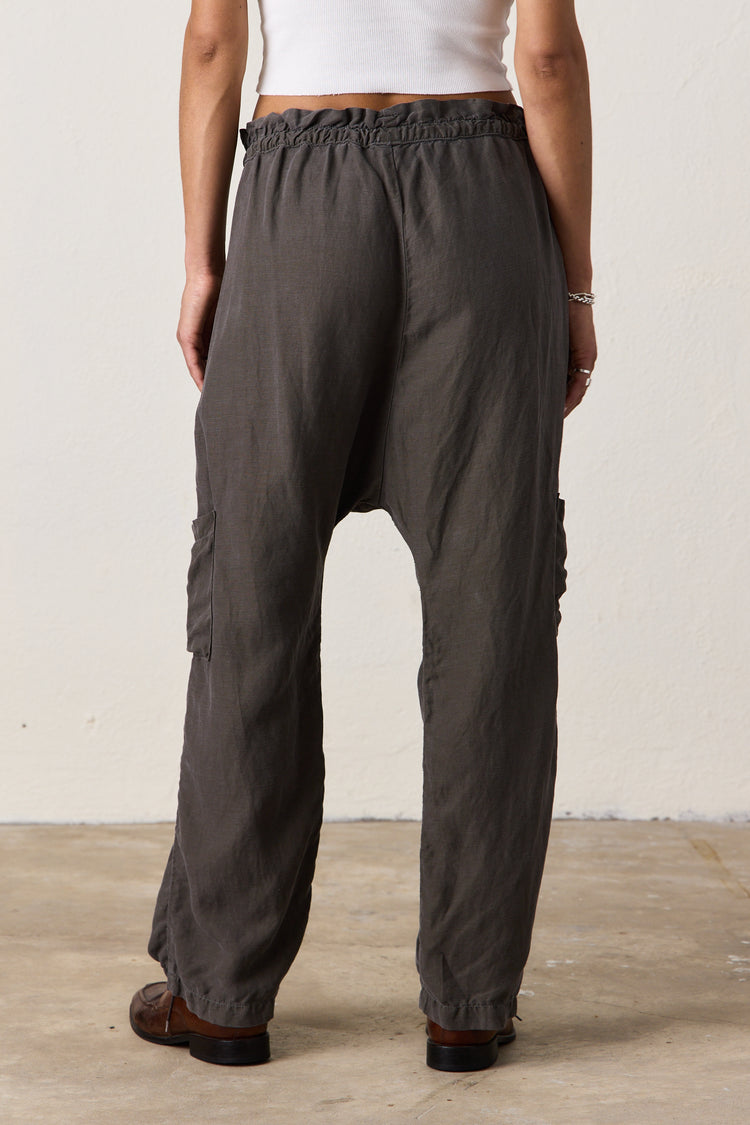 NSF Shailey Paperbag Waist Lyocell Linen Pant - Olive