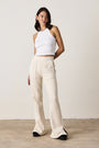 RUSTY SIDE SLIT FLAIR PANTS / PARCHMENT