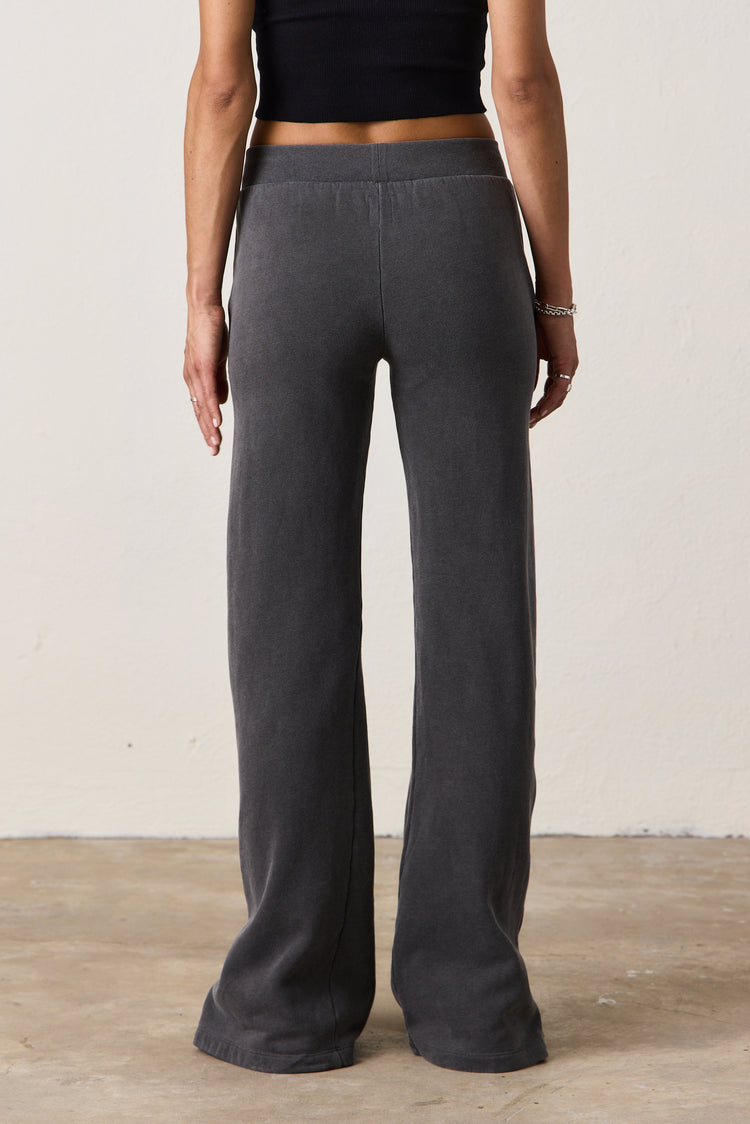 RAMONA COZY FLEECE WARMUP SWEATPANT / FADED BLACK