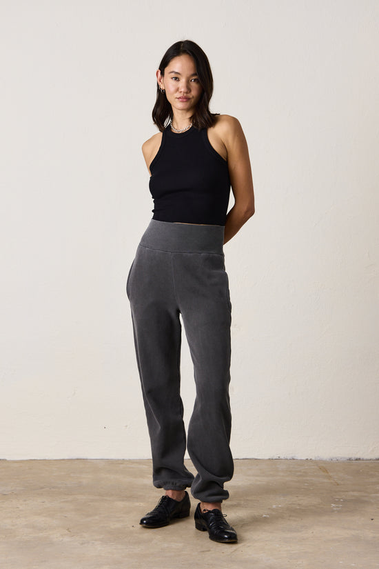 BLAKES RIB WAISTED SWEATPANT / FADED BLACK