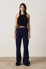 RUSTY SIDE SLIT FLAIR PANTS / INK