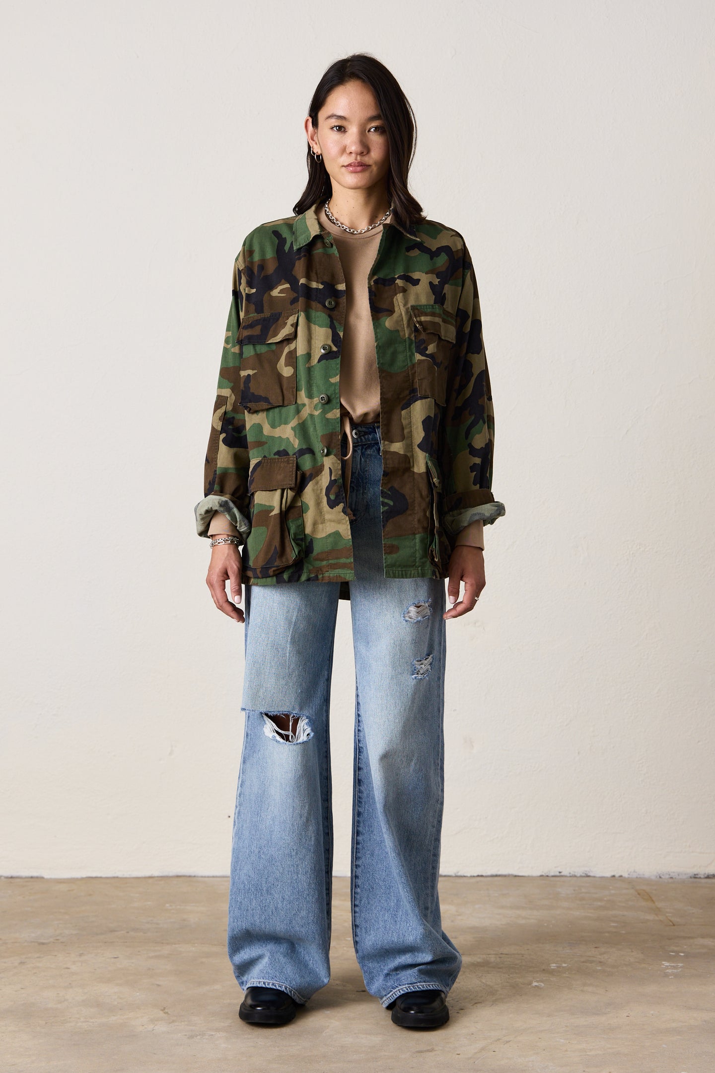 US MILITARY SHIRT JACKET / Woodland Camo