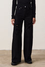 DELTA HIGH WAIST WIDE LEG JEAN / OVERDYE BLACK DESTROY