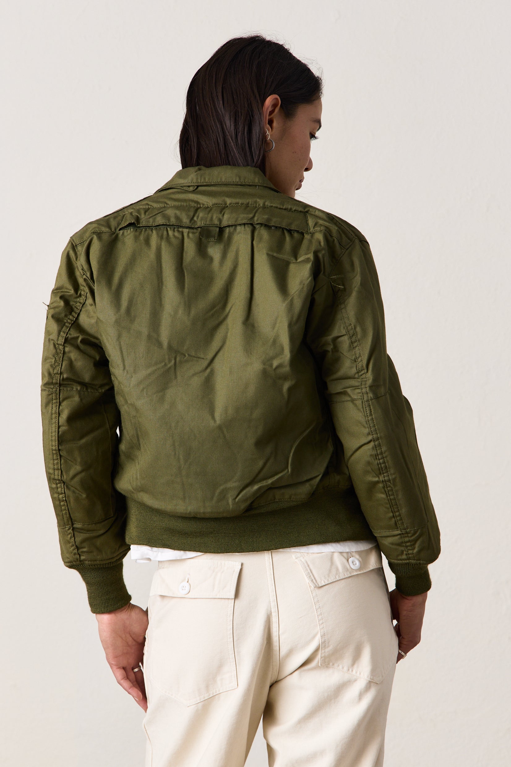 NSF Clothing US Military Shrunken Bomber OD Green
