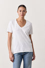 CORA V-NECK SLUB TEE / SOFT WHITE