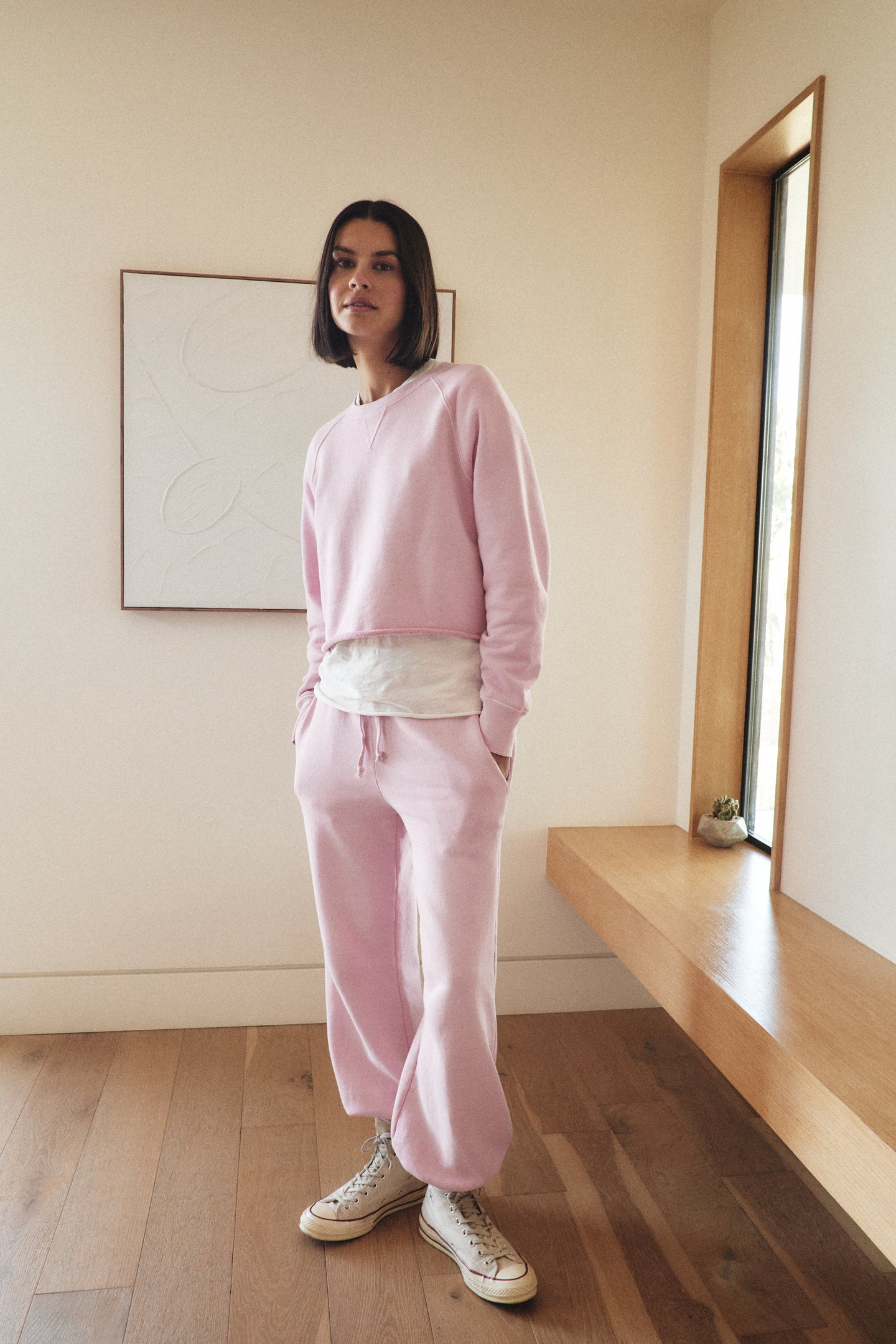 SHANE BILLOW FRENCH TERRY SWEATPANT / PINK SORBET