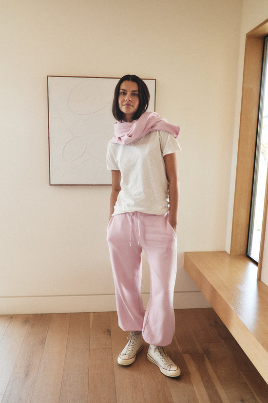 SHANE BILLOW FRENCH TERRY SWEATPANT / PINK SORBET