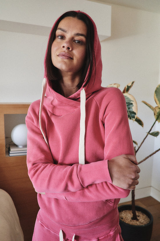 LISSE SLIM FRENCH TERRY HOODY / CRIMSON