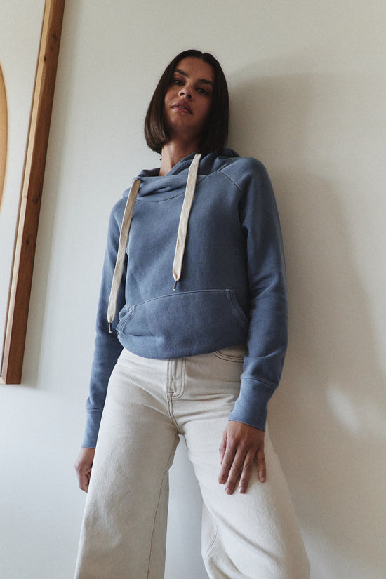 LISSE FITTED PULLOVER HOODY / HEATHER INDIGO