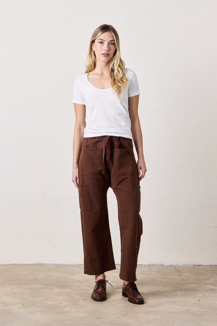NSF Carlson Linen Cotton Tie Pant - Brindle