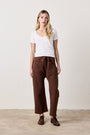 CARLSON LINEN COTTON TIE PANT / BRINDLE