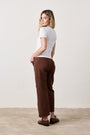 CARLSON LINEN COTTON TIE PANT / BRINDLE