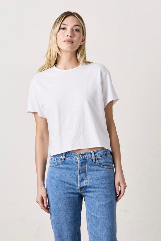 HARPER BOXY SLUB JERSEY TEE / WHITE