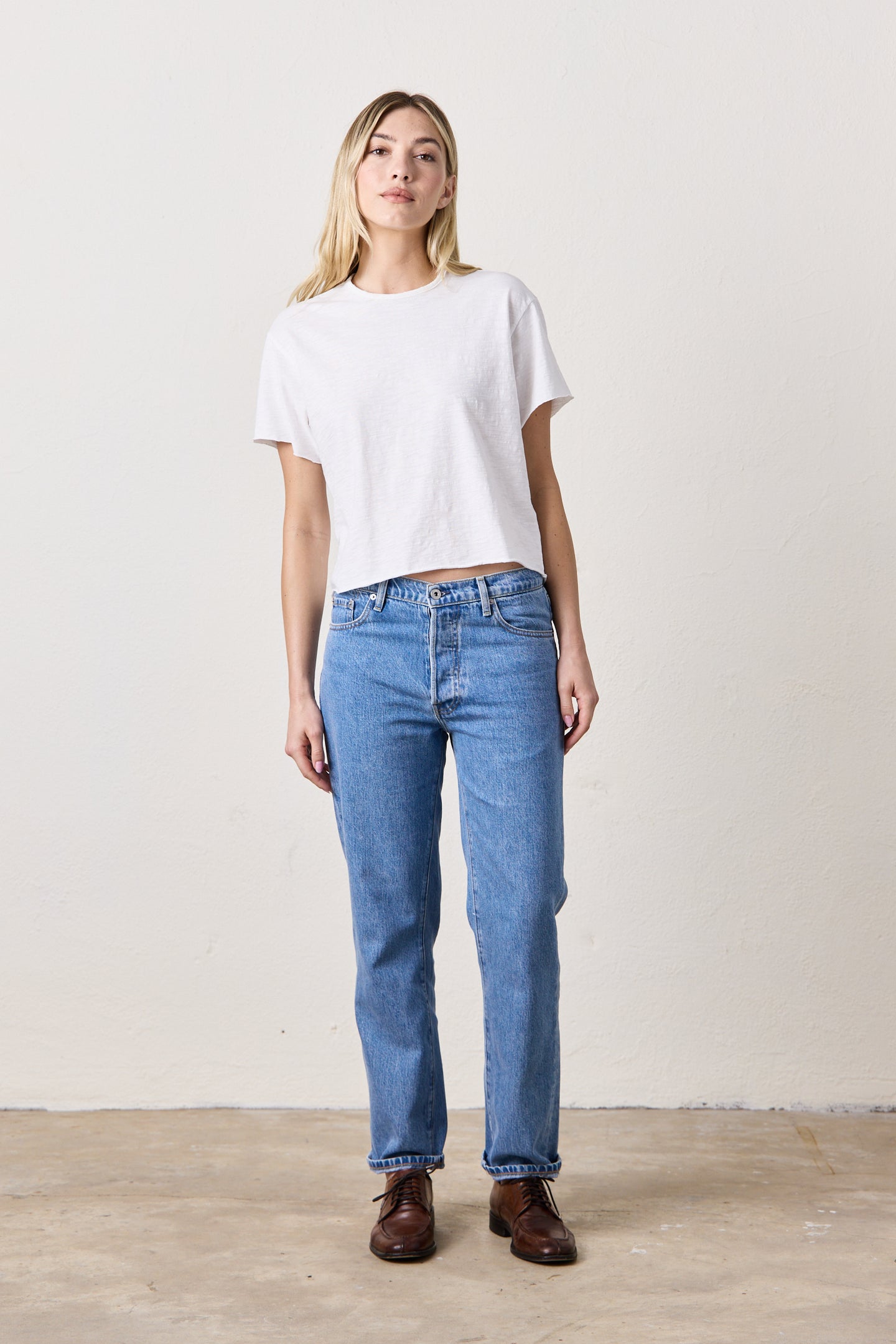 OWEN MID RISE SLOUCHY STRAIGHT JEAN / OCEANSIDE