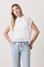 DARYL BOXY MESH MOCK NECK TEE / WHITE