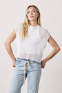 DARYL BOXY MESH MOCK NECK TEE / WHITE