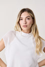 DARYL BOXY MESH MOCK NECK TEE / WHITE