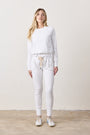 MADDOX FITTED LACE LOOP TERRY SWEATPANT / WHITE