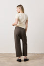 SHAILEY PAPERBAG WAIST LINEN COTTON PANT / OLIVE