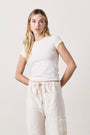 BODHI SLUB JERSEY RINGER BABY TEE / IVORY/LEMONADE