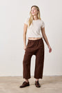 SHAILEY PAPERBAG WAIST LINEN COTTON PANT / BRINDLE