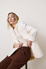 LAWRENCE OVERSIZE LINEN COTTON BLAZER / IVORY