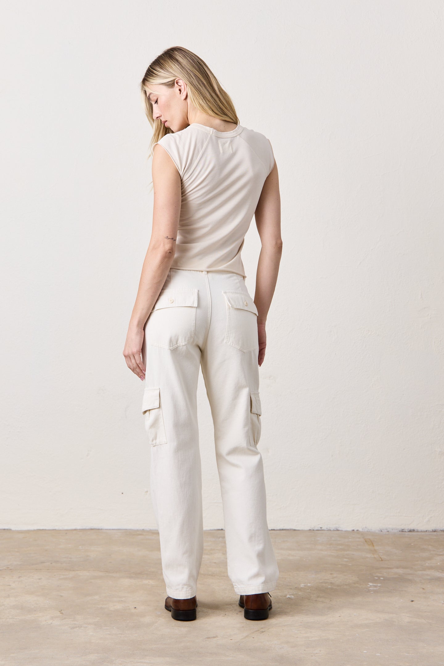 HAWK STRAIGHT LEG TWILL CARGO PANT  / IVORY