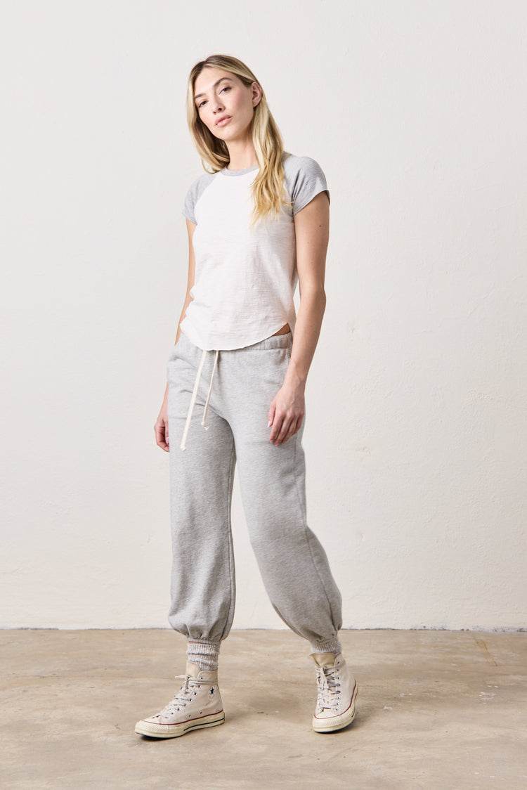 NSF Tommy Slub Jersey Raglan Tee - Ivory/Heather Gray