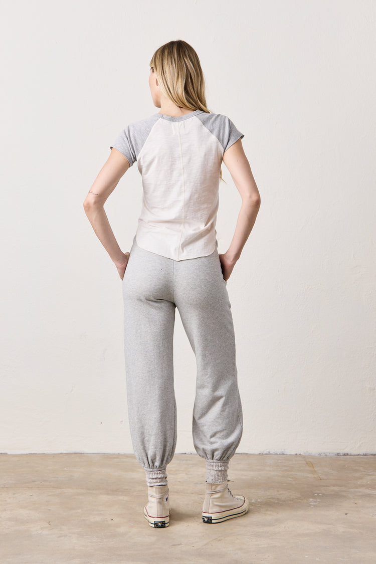 NSF Tommy Slub Jersey Raglan Tee - Ivory/Heather Gray