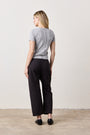 SHAILEY PAPERBAG WAIST LINEN COTTON PANT / FADED BLACK