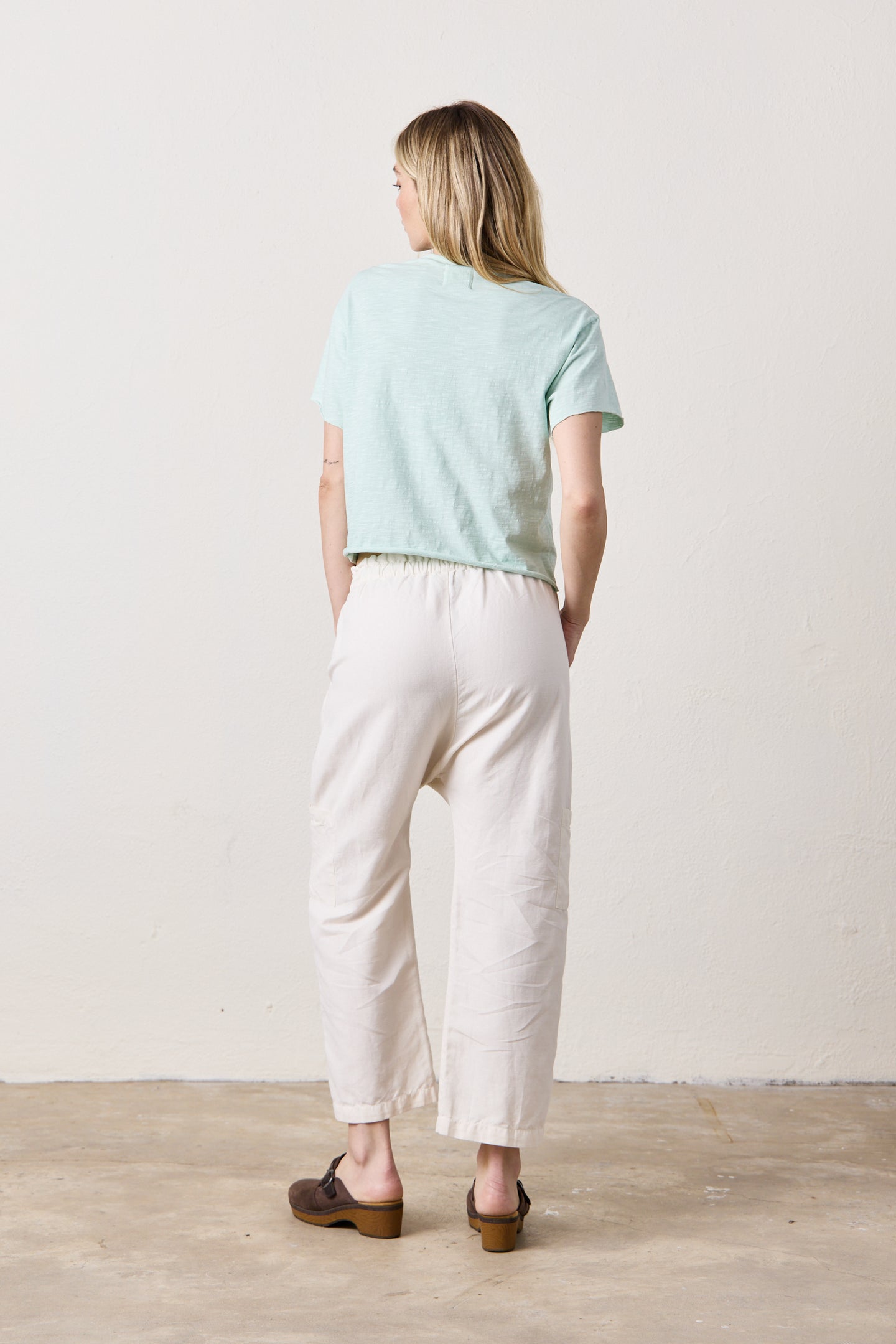 SHAILEY PAPERBAG WAIST LINEN COTTON PANT / IVORY