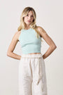 AMAYA FITTED CROP RIB TANK / MINT