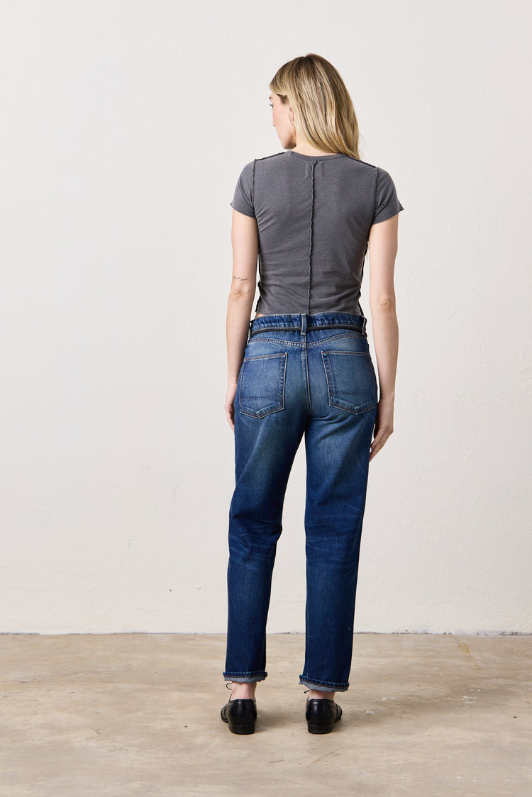 NSF Tara Lux Jersey Mini Crew Tee - Faded Black