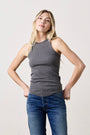 ALEXA FITTED RIB TANK / FADED BLACK