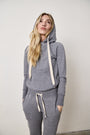 LISSE FITTED ATHLETIC LOOP TERRY HOODY / CHARCOAL HEATHER GREY