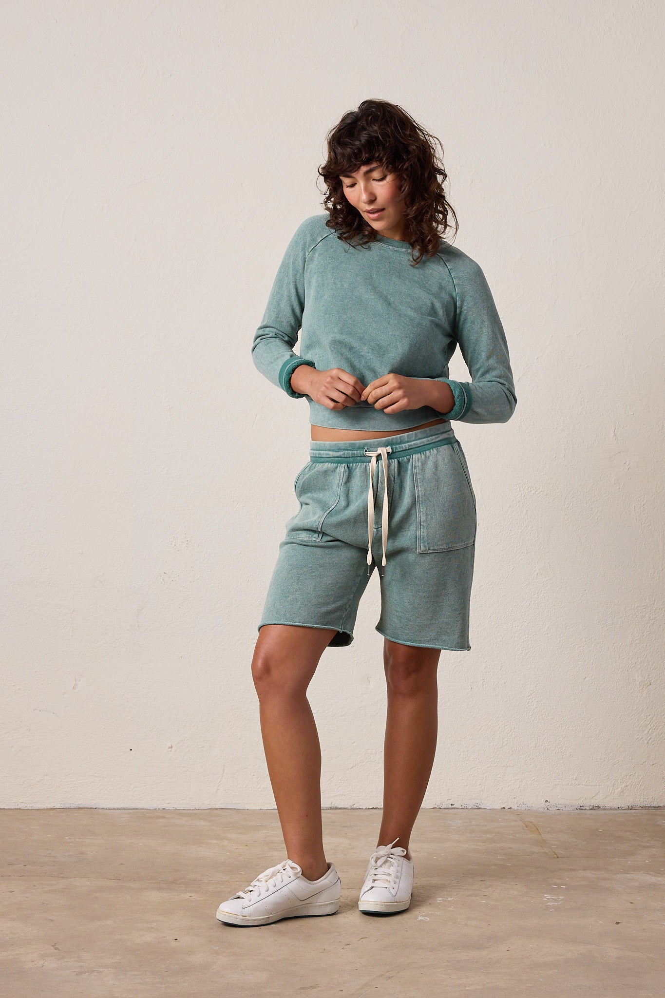 Women's Shorts - Teal Heather Perlite Dye - NSF Clothing