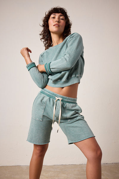 Women's Shorts - Teal Heather Perlite Dye - NSF Clothing