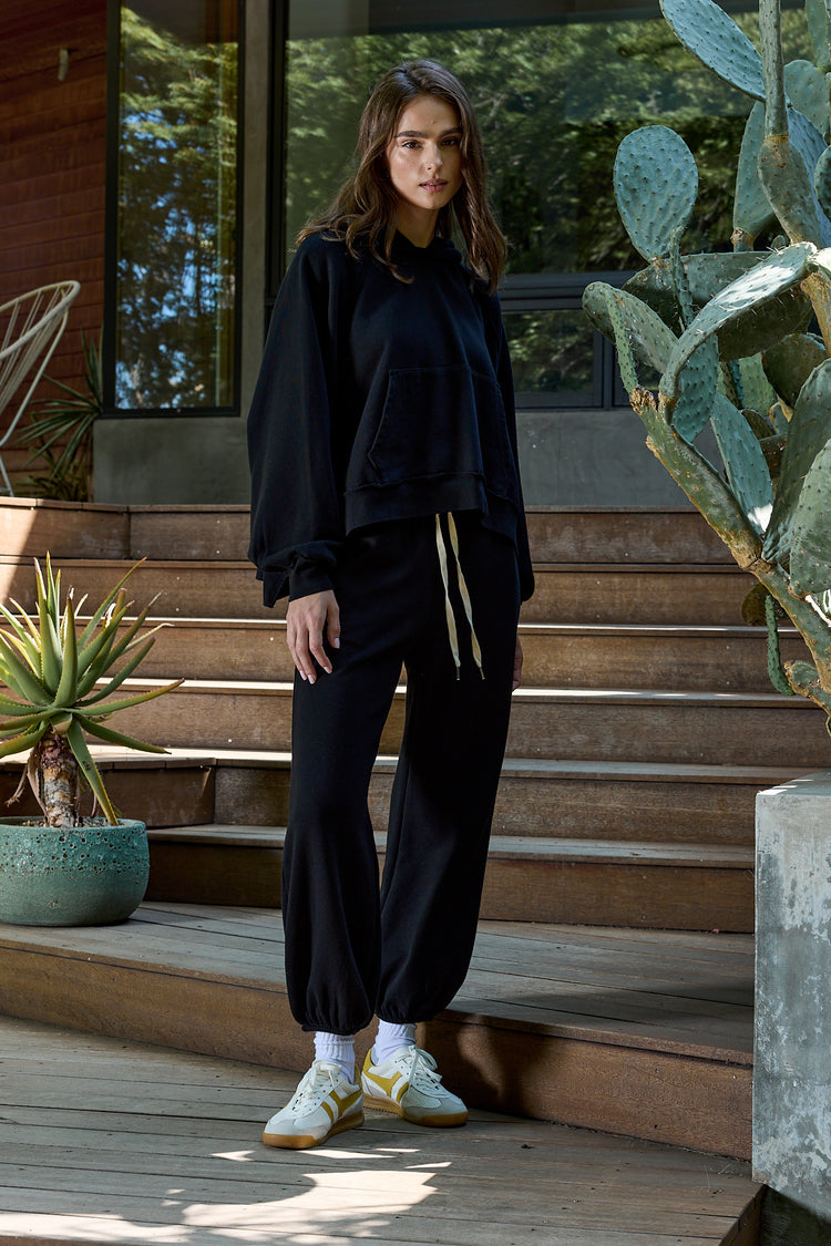 NSF Luma Oversize Loop Terry Poncho - Black