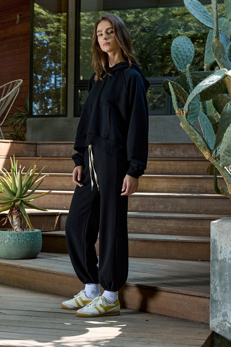 NSF Luma Oversize Loop Terry Poncho - Black