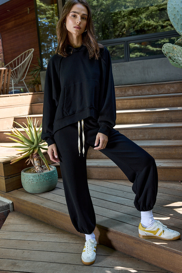 NSF Luma Oversize Loop Terry Poncho - Black