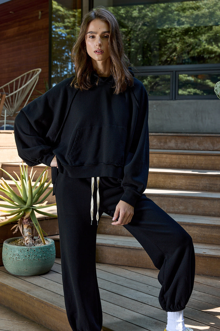 NSF Luma Oversize Loop Terry Poncho - Black