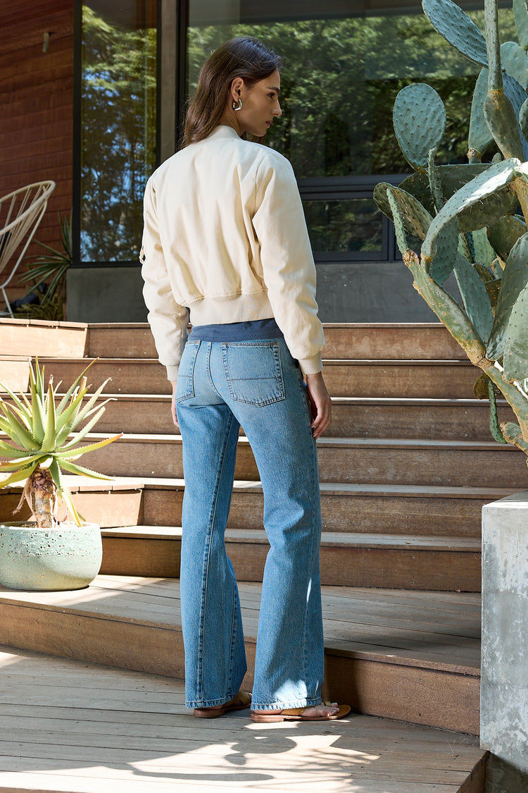 NSF Reyes Shrunken Quilted Canvas Bomber - Ivory